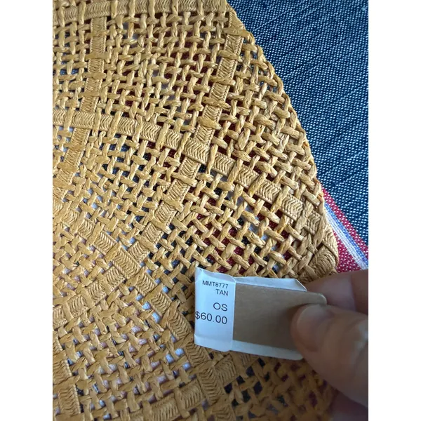 NWT Anarchy Street Wide Brim Braided Sun Hat Tan Boho Coastal Resort Beach - Image 8