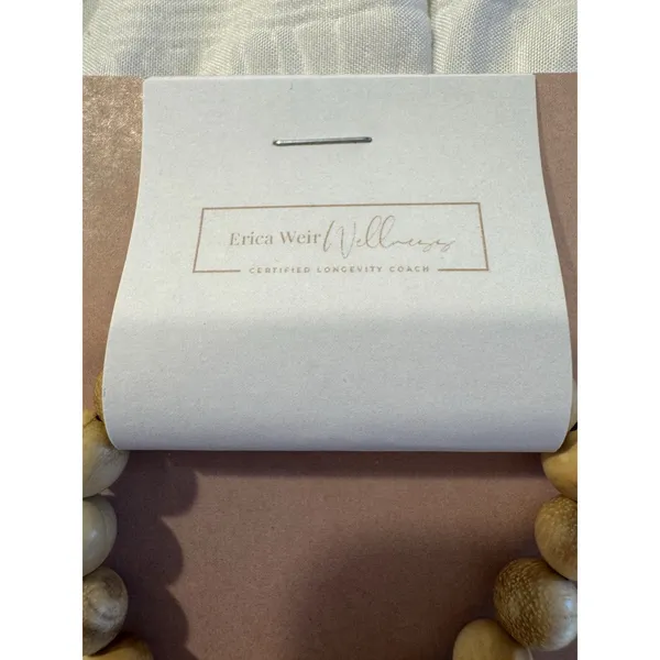 NWT Erica Weir Wellness Beaded Bracelet Unisex Wooden New Longevity - Image 2
