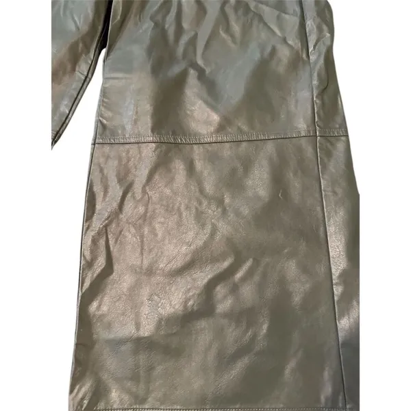 Tyler Boe Rebecca Wide-Leg Faux Vegan Leather Pants Green Size 6 Casual - Image 3