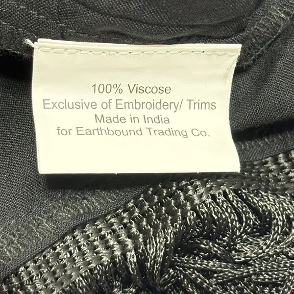 Earthbound Trading Co. Boho-Style Embroidered Fringe Tank Top Large Cropped - Image 6