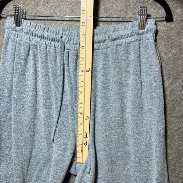ACEVOG‎ Womens Large Blue Heathered Knit Wide Leg Lounge Pants Drawstring Waist - Image 5