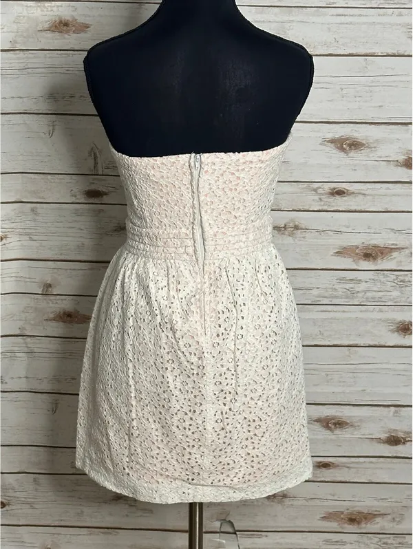 Pins and Needles cream blush lace strapless fit & flare dress Size 6 coquette - Image 4