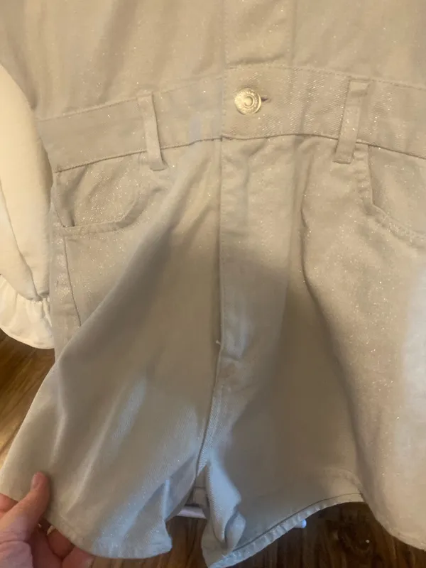 Shimmery Light Gray Short Sleeve Zara romper - Image 5