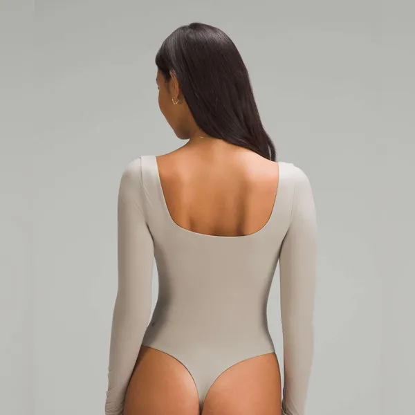 LULULEMON Wundermost Ultra-Soft Nulu Square-Neck Long-Sleeve Bodysuit Size M - Image 6