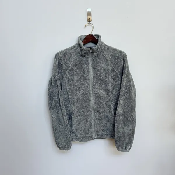 The North Face Osito Jacket Women Medium Olive Gray Fleece Zip Pockets‎ - Image 7