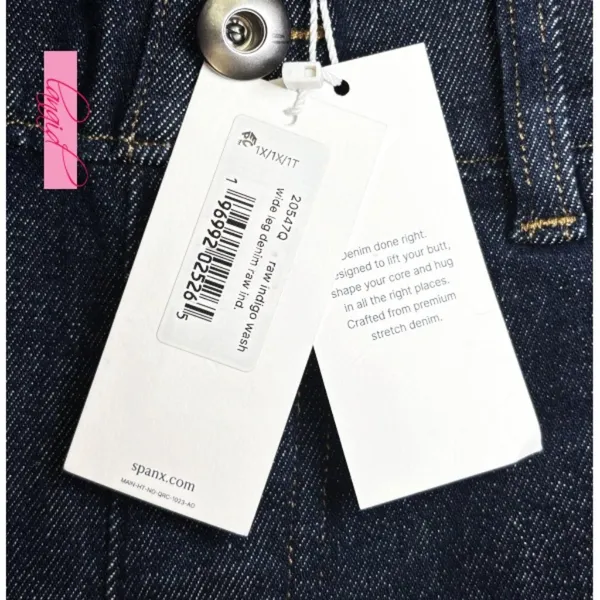 Spanx Shape Every Wear Wide Leg Jeans Raw Indigo High-Rise Waist Shapewear Denim - Image 8