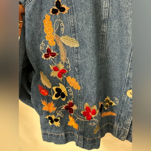 TANTRUMS Denim Embroidered Jacket 100% Cotton Size XXL. - Image 3