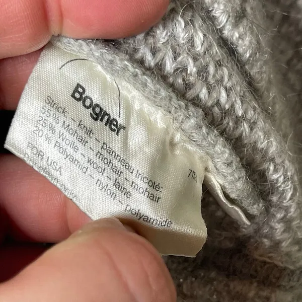 Bogner mohair wool blend crop cardigan puff sleeve 38 US 6 - Image 7