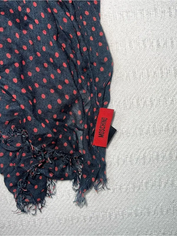 Moschino Womens Modal Polka Dot Scarf Wrap Designer Lightweight - Image 4