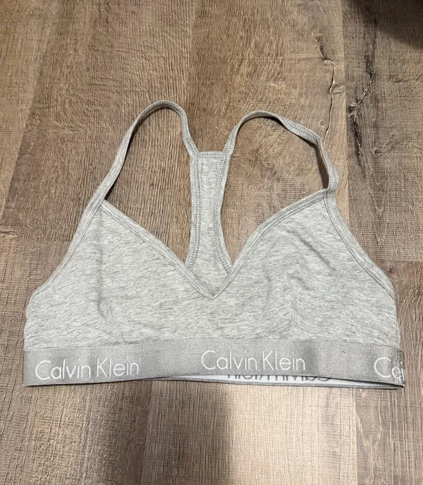 Calvin Klein Racerback Bralette Grey Small - Image 4