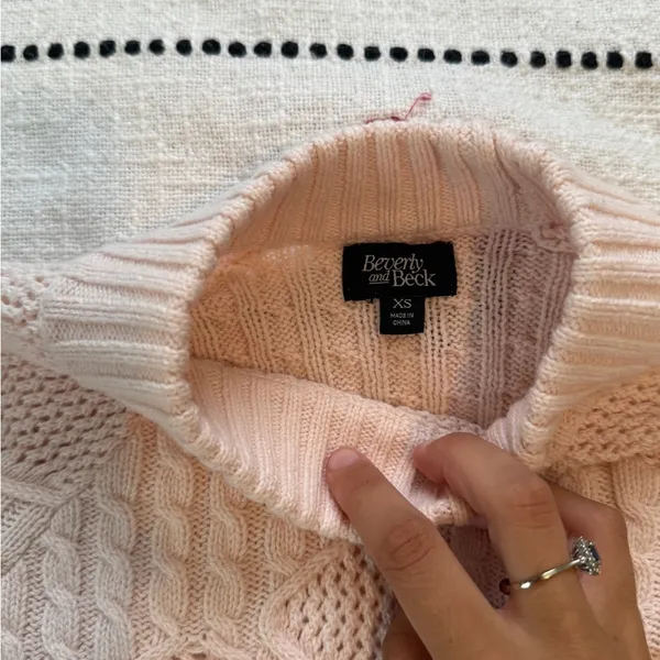 PacSun Pink Turtleneck Cable Knit Sweater - Image 3