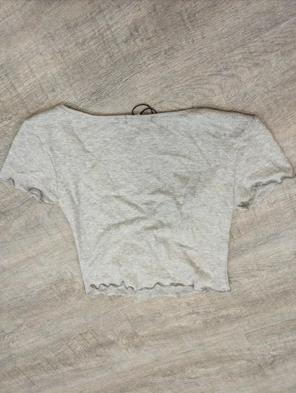 NWT Nia Heather Gray Ribbed Hacci Lounge Tee Size Small - Image 3