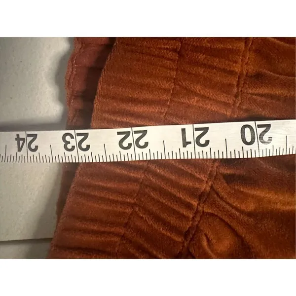 Anthropologie daily practice side tie velvet pullover burnt orange large - Image 10