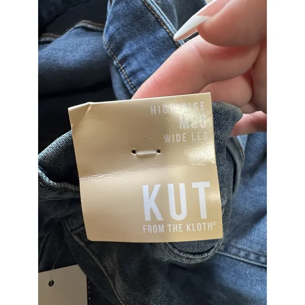 KUT From The Kloth Meg High Rise Wide Leg Women's Jeans Blue Size 24W Denim NWT - Image 14