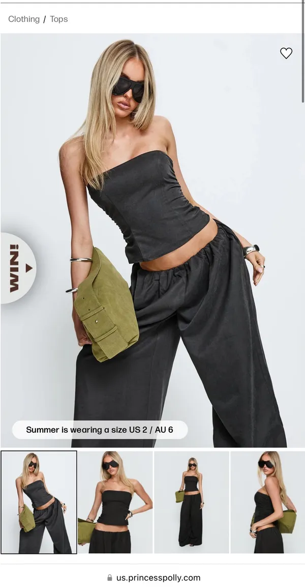 Black Strapless Princess Polly Top - Image 2