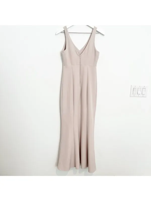 Show Me Your Mumu Morgan Dress‎ S Crepe V Neck Bridesmaid Maxi Gown Formal Small - Image 9