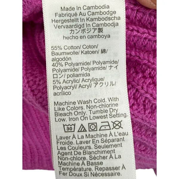 NWT J.Crew Womens Mock Neck Cotton Blend Sweater Fuschia Pink CP350 Size Large - Image 11