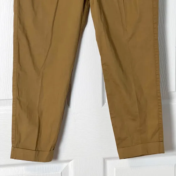 Bershka NWT Tan Cuffed Ankle Cropped Trouser Pants - Image 4