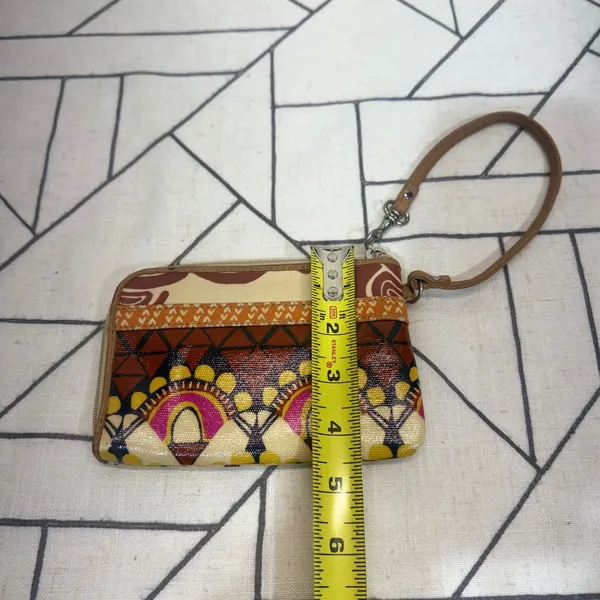 Fossil Key-Per Wristlet OS Multi-Color‎ Tribal Geometric Coated Canvas SL2901 - Image 4