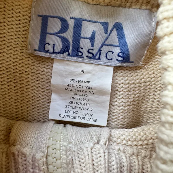 Vintage BFA Zip Up Knit Sweater - Image 2