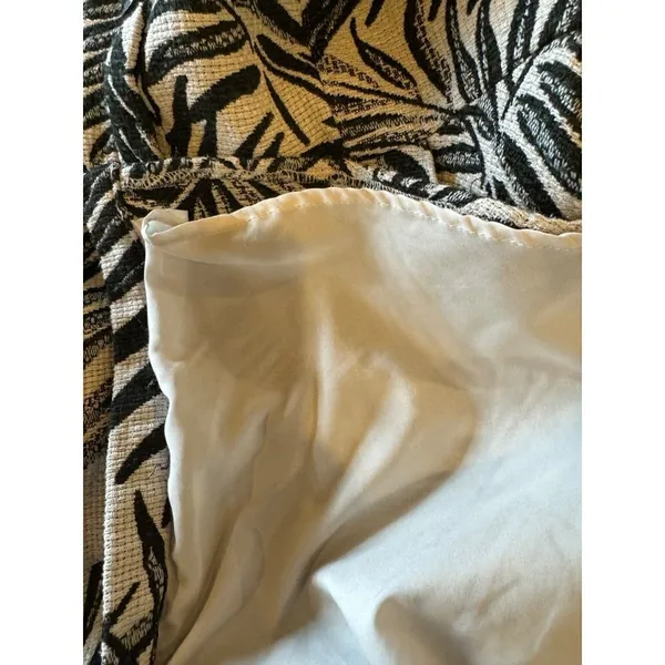 Hutch Aidy Dress‎ Womens 10 Black Ivory Palm Print Button Front Knee Length - Image 14