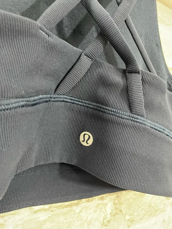 Lululemon Energy Bra High Neck Long Line Rib True Navy - Image 3
