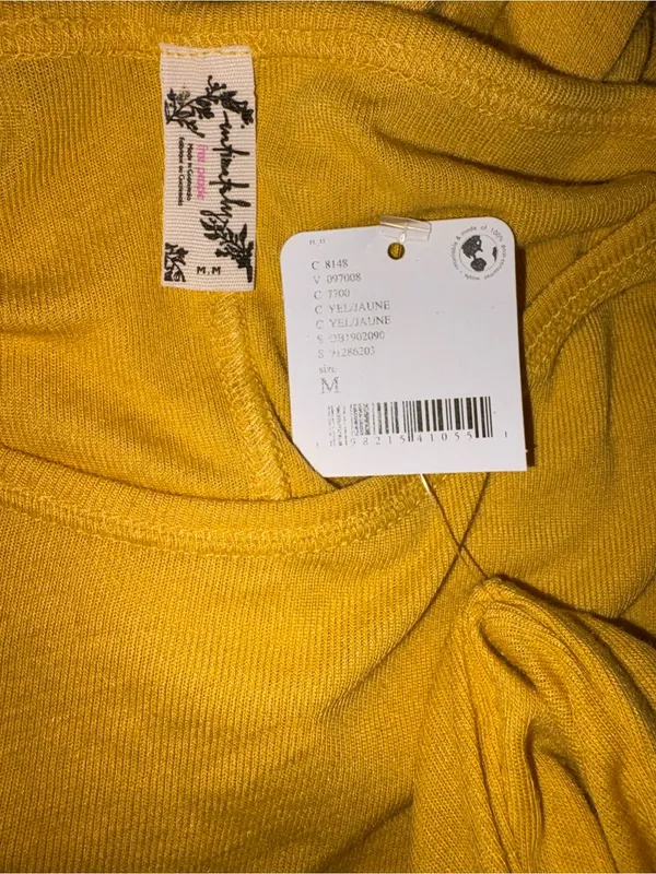 Free People Long Nights Layering Top- Ceylon Yellow Medium New With Tags - Image 7