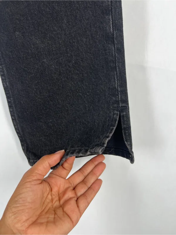 Abercrombie & Fitch Curve Love Mid Rise Cropped Straight Split Hem Jeans 27 NWT - Image 4