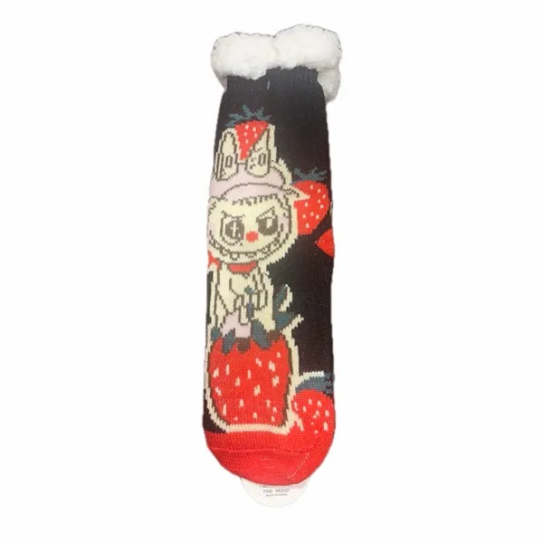 Source Unknown NWT Monster Like Labubu Strawberry Sherpa-Lined Socks - Image 2