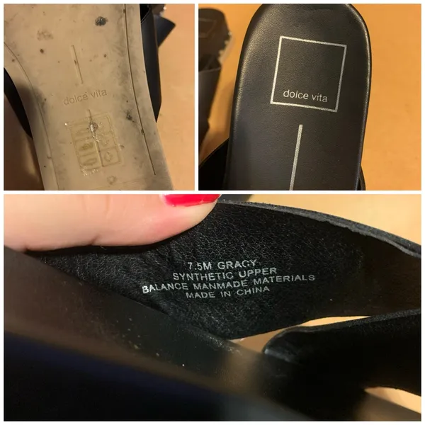 Dolce Vita "Gracy" Black Faux Leather Slide On Espadrille Sandals (7.5) - Image 10