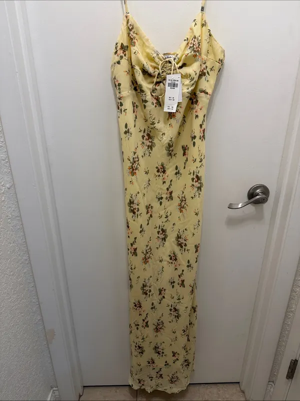 Abercrombie & Fitch yellow Cinch-Front Maxi Dress NWT! - Image 2