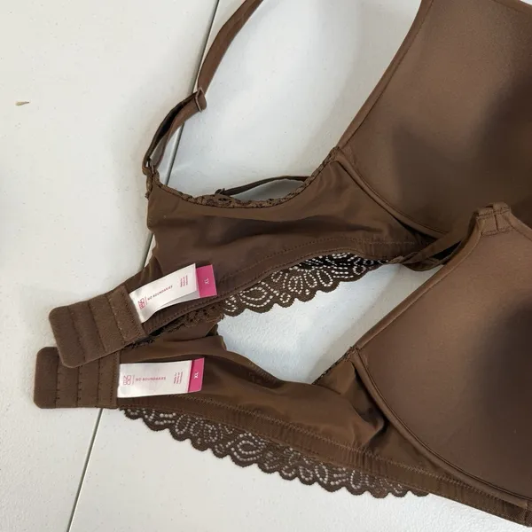 No Boundaries Sz XL Bra Lot Of 2 Light Lift Wire Free Brown Latte T-Shirt Padded - Image 10