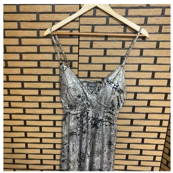 Dots Metallic Snake Print‎ Maxi Dress Size Medium - Image 3