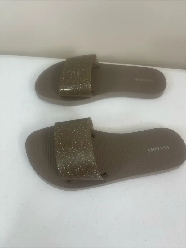 Old Navy Glitter Slide Sandals - Brown - Image 2