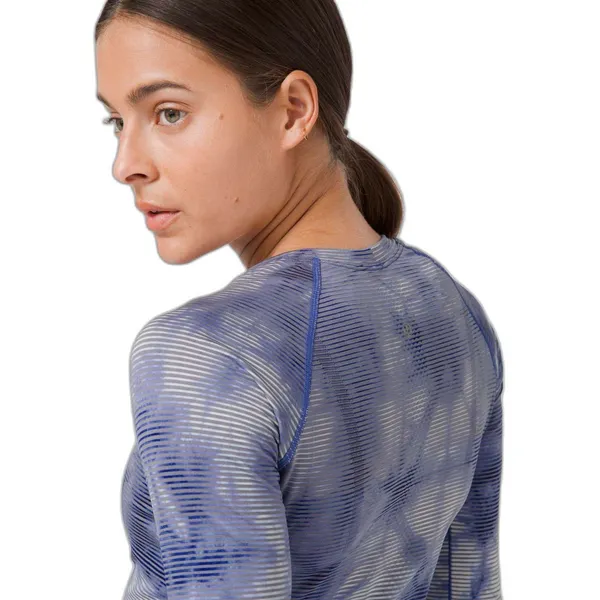 Lululemon Swiftly Tech Long Sleeve 2.0 Wash Shibori Stripe Midnight Orchid - Image 5