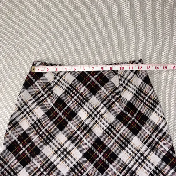 Originality Red Black White Plaid Tartan A Line Mini Skirt Sz Sm School Girl - Image 5
