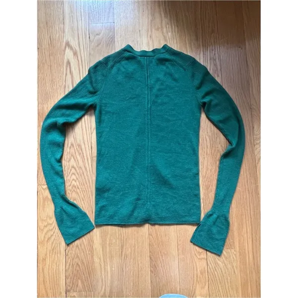 Madewell Merino Wool-Silk Blend Cardigan Sweater Mallard Green Size XS - Image 6