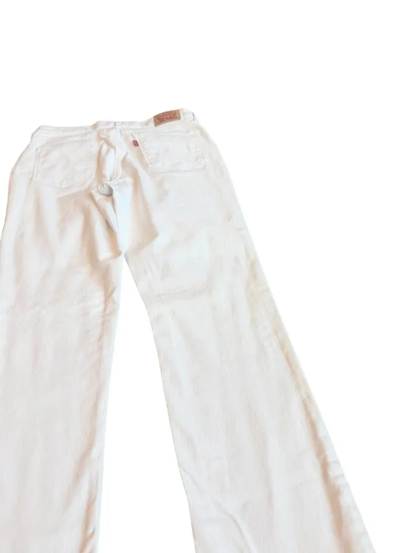 Levi's White Denim Jeans Classic Straight Casual Everyday Pants Size 28 Women's - Image 10