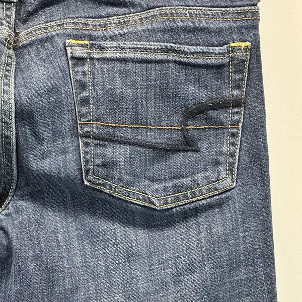 American Eagle Original Boot Jeans Women's  8 Short Bootcut Dark Wash Fade Boho - Image 6
