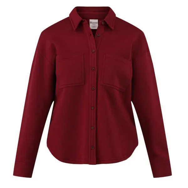 No Boundaries Womens Shacket Size M 8-10 Red Wine Fleece Button Up Cozy NWT - Image 2