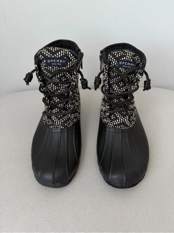 Sperry Top Sider Saltwater Duck Boots Tribal Print Women's Size 5.5 - Image 2