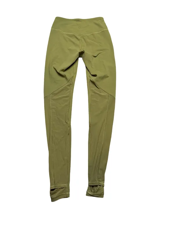✨ Lululemon Nulu Crisscross Mesh‎ Stirrup Tight Olive Green Leggings Sz 6 ✨ - Image 7