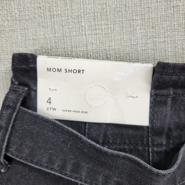 American Eagle Womens Mom Short Size 4 Black Denim‎ Paperbag Super High Rise NEW - Image 4