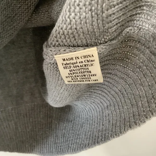 Very J Ruffle Top Knit Comfy Cozy Cozycore Grey Striped‎ Knitted Sweater Large - Image 7