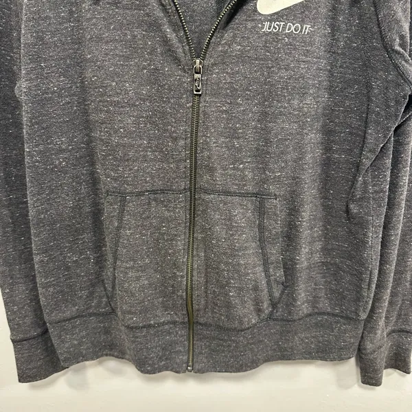 Nike gray Black Zip-Up Hoodie! Size large! - Image 4