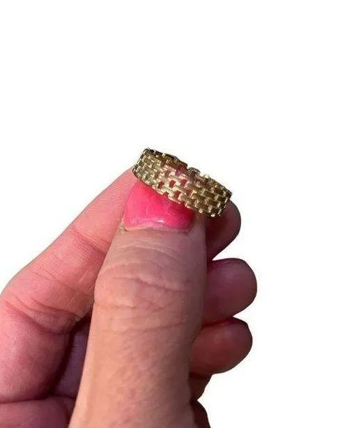 Shashi Linked Band Ring Gold Womens Size 6 - Image 2