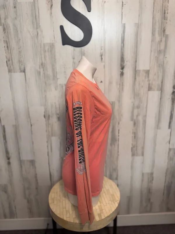 Blessing of the Bikes Motorcycle Rally Long Sleeve T-Shirt Mens S Reaper Coral - Image 4