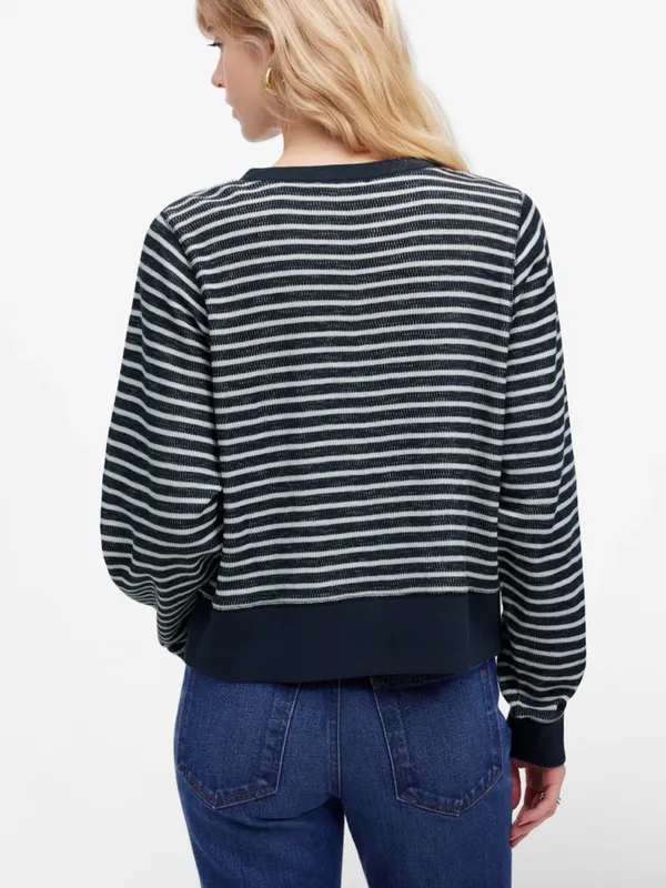 Madewell Relaxed Long Sleeve Crewneck Sweatshirt Tee in Stripe - Image 10