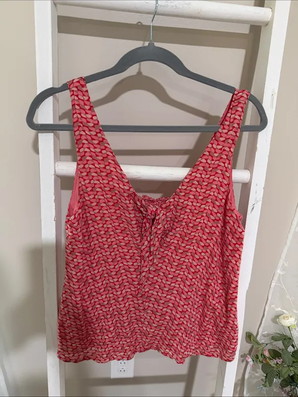 Maeve Coral Tie-Front V-Neck Camisole - Image 2