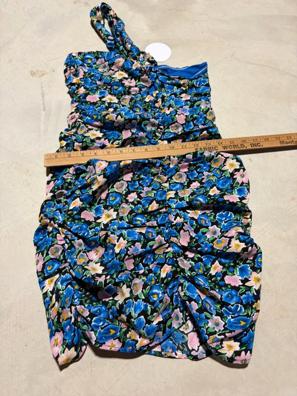 More to come Maggie twist mini dress One-Shoulder Floral Blue pink NWT small - Image 11